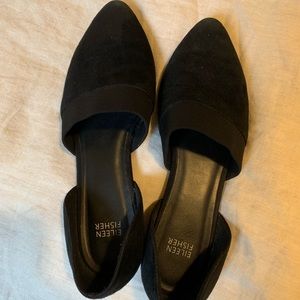 Eileen Fisher Pointy Toe Flat, elegant black suede